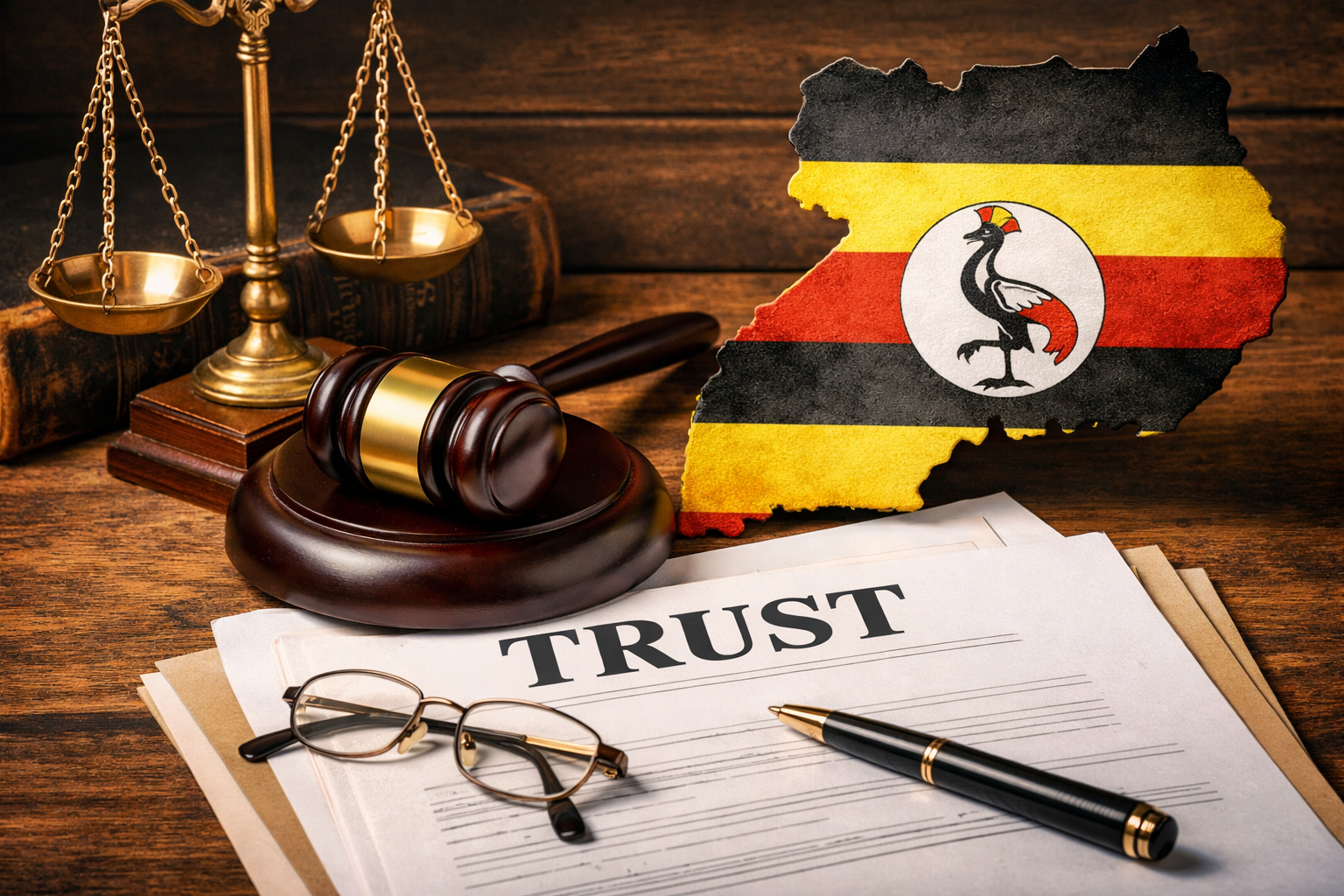 Legal symbols and Uganda's flag